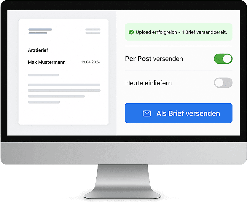 LetterDoc Oberfläche auf Laptop
